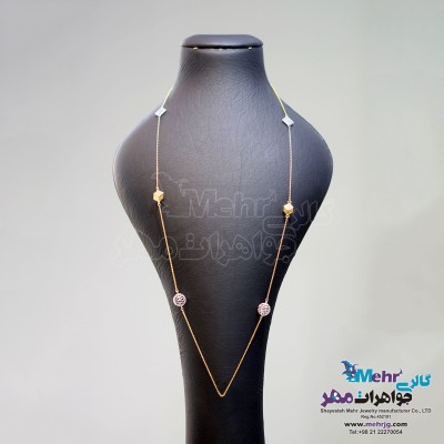 گردنبند رولباسی طلا - طرح توری