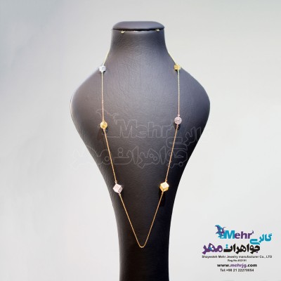 گردنبند رولباسی طلا - طرح توری