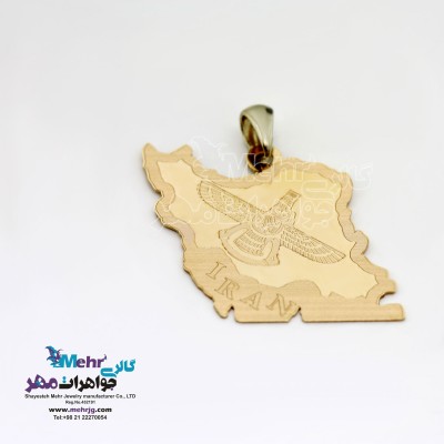 آویز طلا - طرح نقشه ی ایران