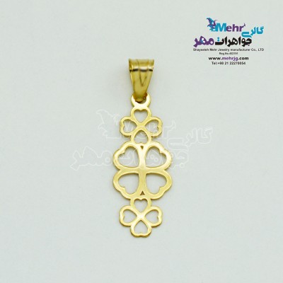 آویز طلا - طرح شبدر چهار برگ