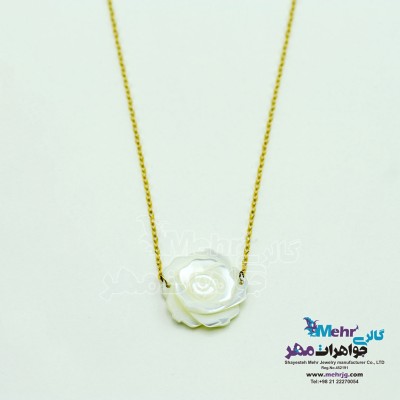 گردنبند طلا - طرح صدف گل