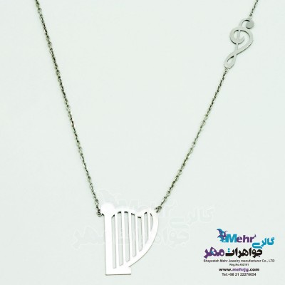 گردنبند طلا - طرح چنگ و نت موسیقی