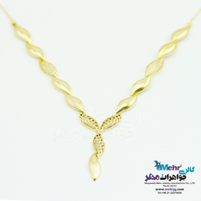 گردنبند طلا - طرح برگ