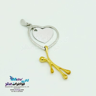 آویز طلا - طرح آدمک و قلب