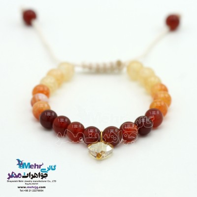 دستبند طلا و سنگ - سواروسکی قلب
