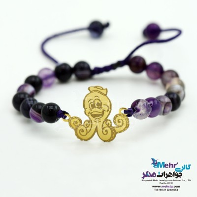 دستبند طلا و سنگ - طرح اختاپوس