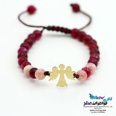 دستبند طلا و سنگ - طرح فرشته