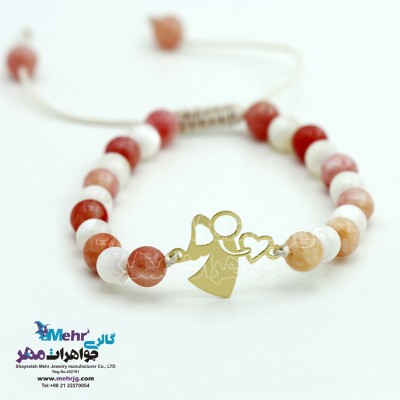 دستبند طلا و سنگ - طرح فرشته