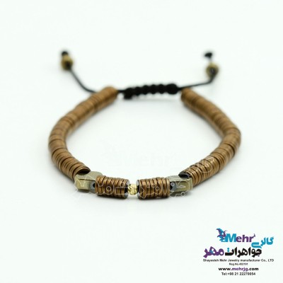 دستبند طلا و سنگ - طرح گوی تراش