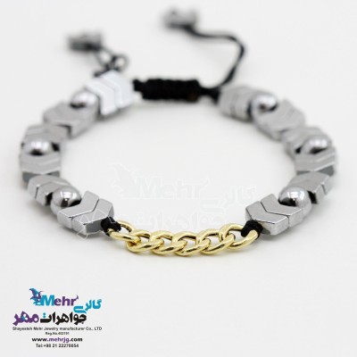 دستبند طلا و سنگ - طرح کارتیه