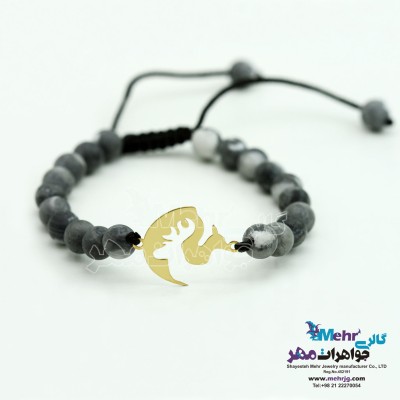 دستبند طلا و سنگ - طرح گوزن