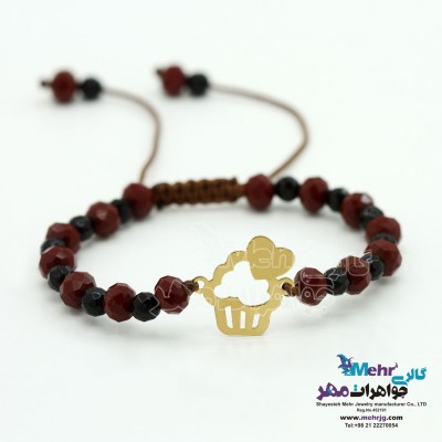 دستبند طلا و سنگ - طرح کاپ کیک