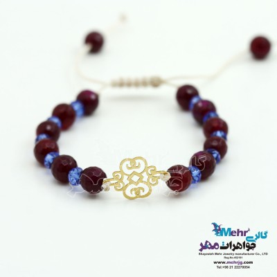 دستبند طلا و سنگ - طرح اسلیمی