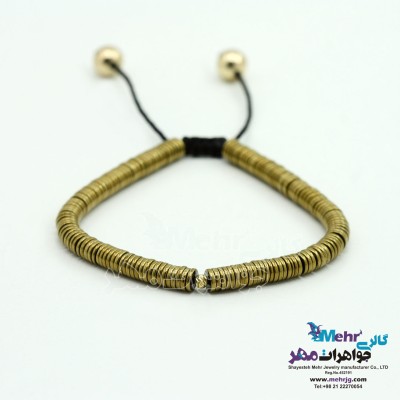دستبند طلا و سنگ - طرح گوی تراش