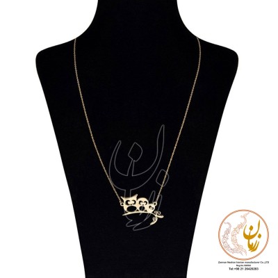 گردنبند طلا - طرح جغد و شاخه