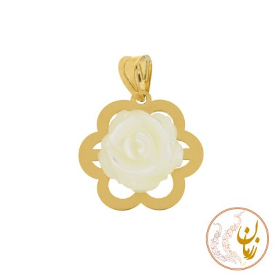 آویز طلا - طرح صدف گل