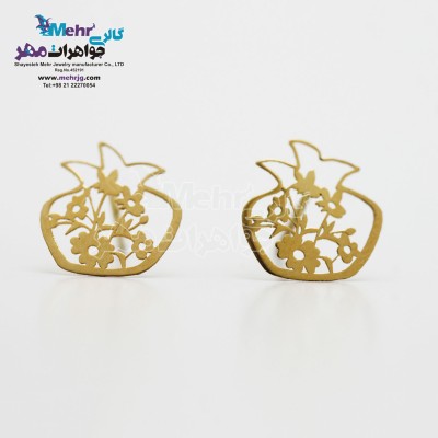 گوشواره طلا - طرح انار و گل