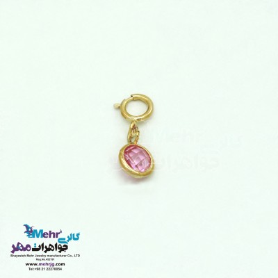 آویز طلا - چند کاربرده - طرح سنگ رنگی