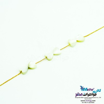 دستبند طلا و سنگ - طرح قلب