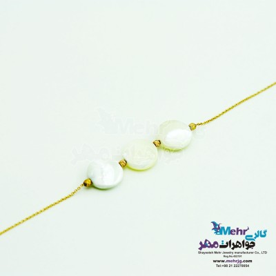 دستبند طلا و سنگ - طرح دایره