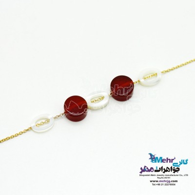 دستبند طلا و سنگ - طرح هندسی