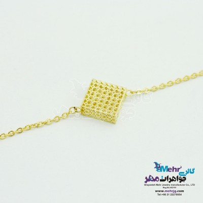 دستبند طلا - طرح مکعب توری