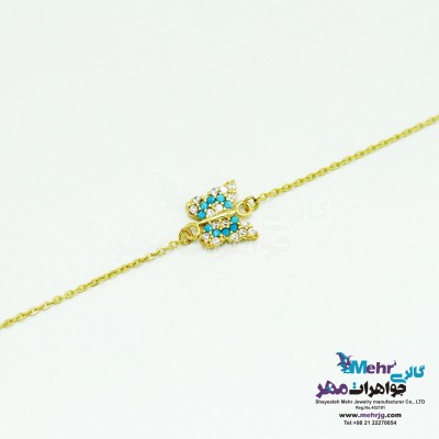 دستبند طلا - طرح پروانه