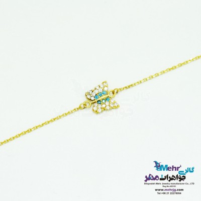 دستبند طلا - طرح پروانه
