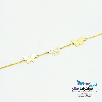 دستبند طلا - طرح پروانه
