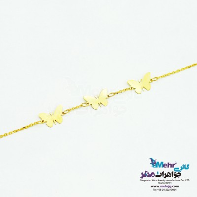 دستبند طلا - طرح پروانه