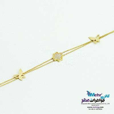 دستبند طلا - طرح شبدر چهار برگ