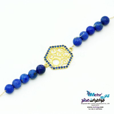دستبند طلا و سنگ - طرح اسلیمی