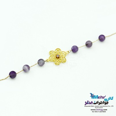 دستبند طلا و سنگ - طرح اسلیمی