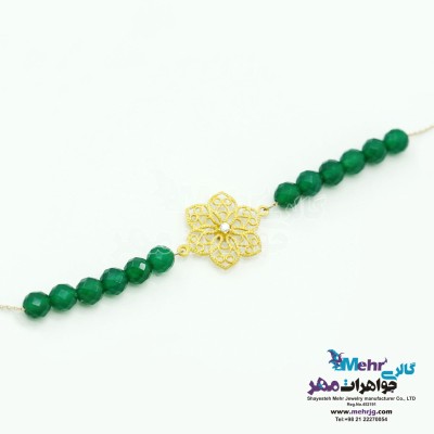 دستبند طلا و سنگ - طرح اسلیمی