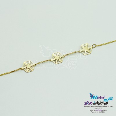 دستبند طلا - طرح برف