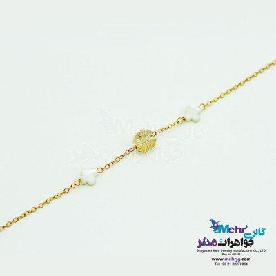دستبند طلا و سنگ - سواروسکی گل