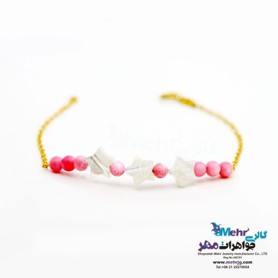 دستبند طلا و سنگ - صدف ستاره