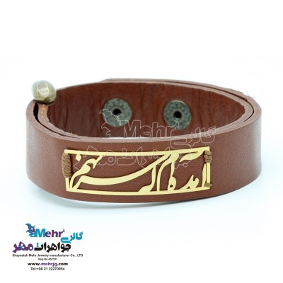 دستبند طلا و چرم - طرح آمده ام که سر نهم