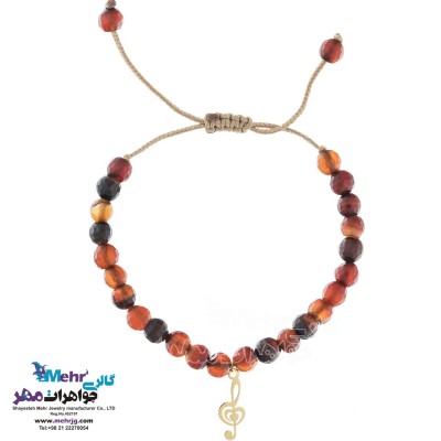 دستبند طلا و سنگ - طرح نت سل