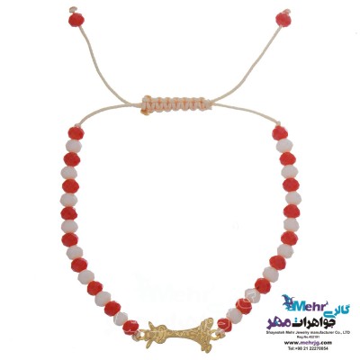 دستبند طلا و مهره - طرح زرافه