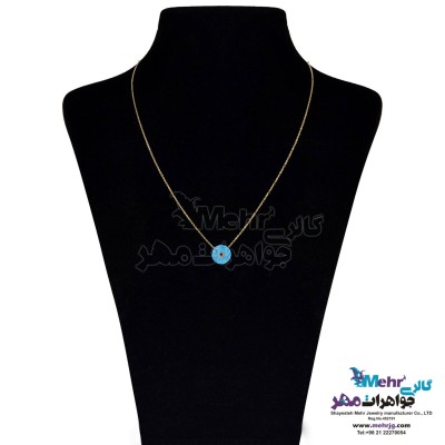 گردنبند طلا - طرح چشم‌نظر اوپالین