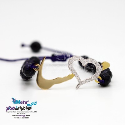 دستبند اسم طلا و سنگ - طرح مهسا