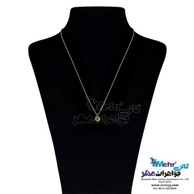گردنبند طلا - طرح سنگ رنگی