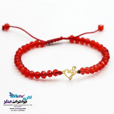 دستبند طلا و مهره - طرح قلب