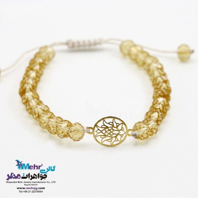 دستبند طلا و مهره - طرح ختایی