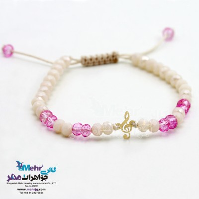 دستبند طلا و مهره - طرح نت سل