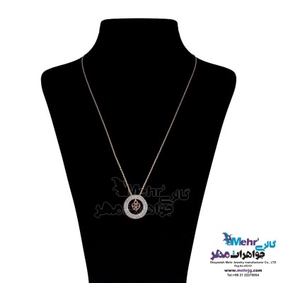 گردنبند طلا - طرح قلب و دایره