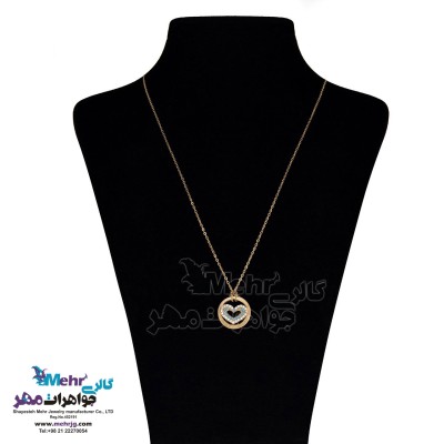 گردنبند طلا - طرح قلب و دایره