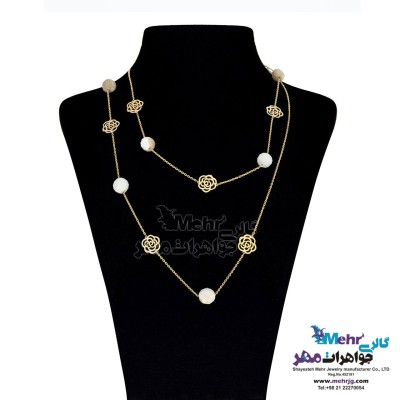 گردنبند رولباسی طلا - طرح گل