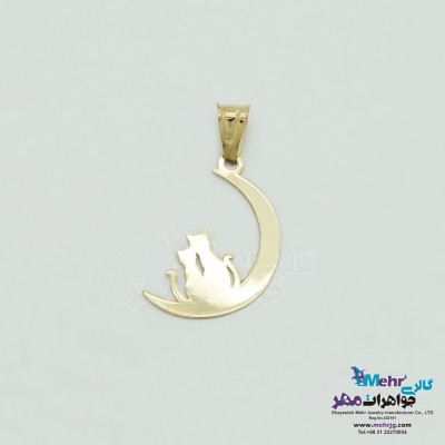 آویز طلا - طرح ماه و گربه